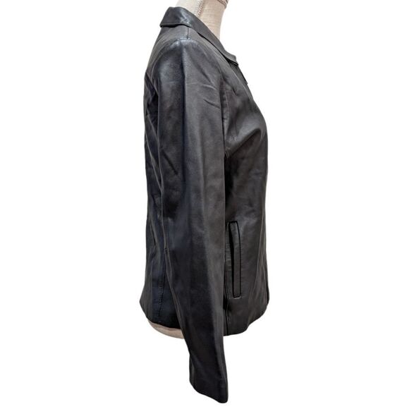 VTG Golden Bear Cisco 10th Anniversary Embroidered Womens Black Leather Jacket S - Picture 3 of 11